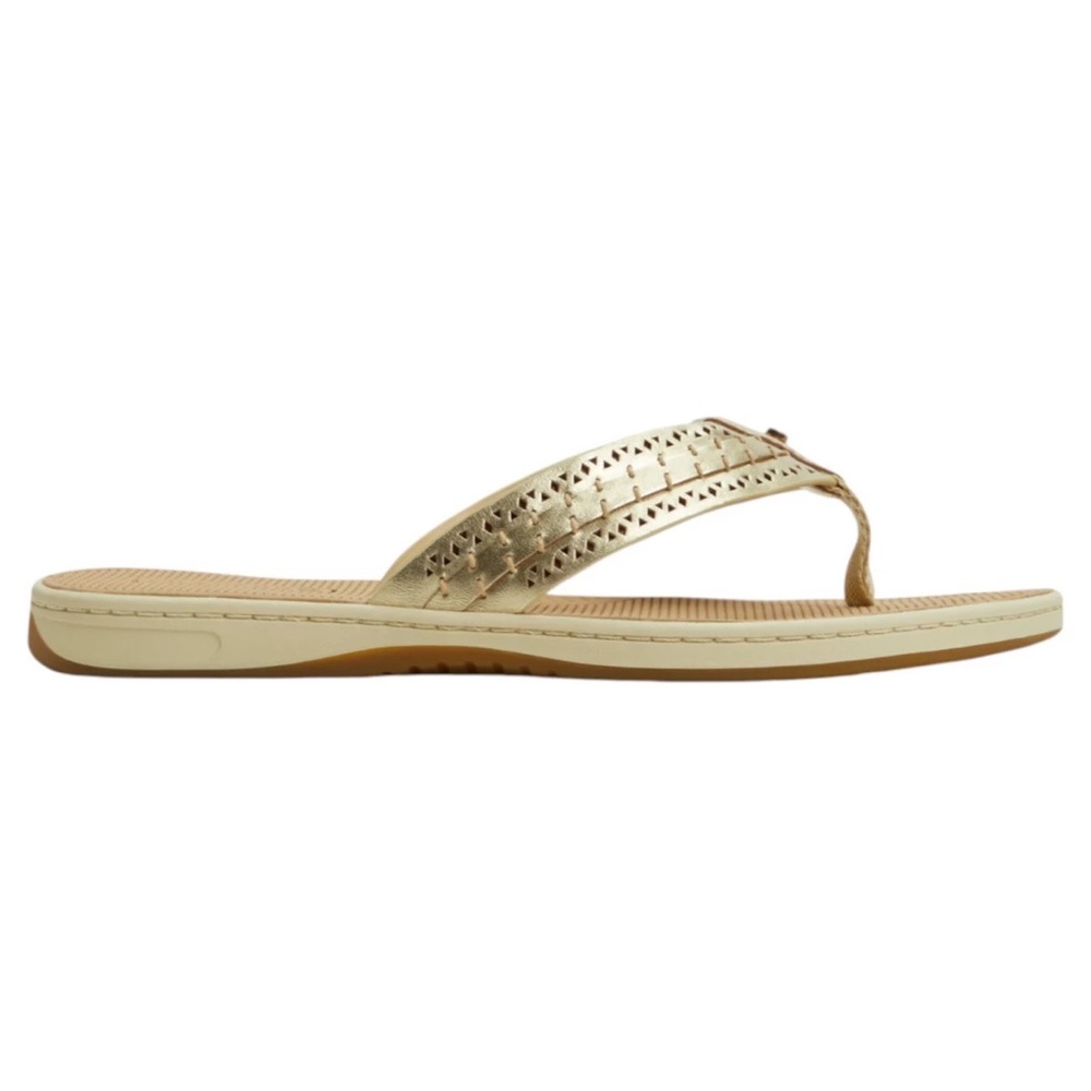 Sperry Seafish Gold Flip Flop sz 11 — NIB